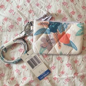 Vera Bradley Tropical Floral Quilted Wristlet with Strap